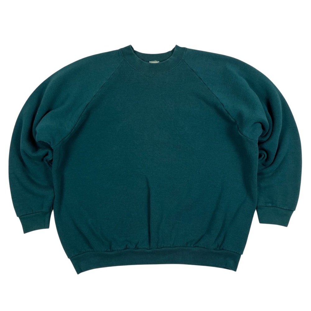Vintage 80s 90s Green Blank Raglan Crew Neck Sweatshirt BVD? USA Made
